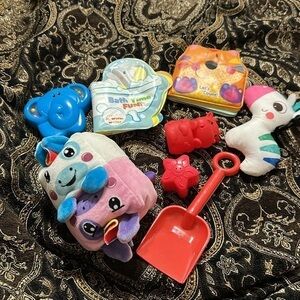 Baby Rattler bath time toys beach shovel plush stuffed animals